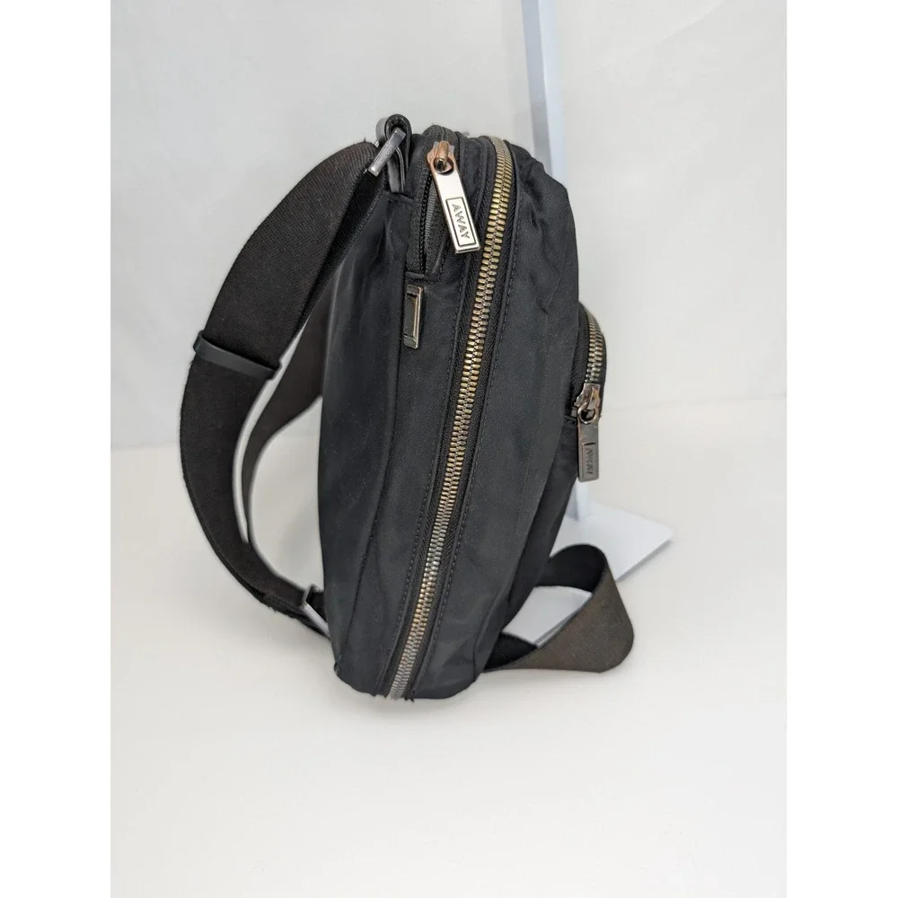 Away Travel Messenger Bag Black Nylon Crossbody Tech‎ Laptop Bag Minimalist